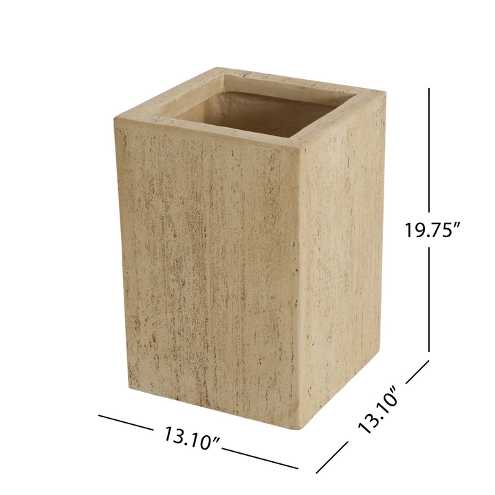Buy farmhouse furniture Handmade Antique Brown Travertine Planter Box, Magnesium Oxide, 19.75&