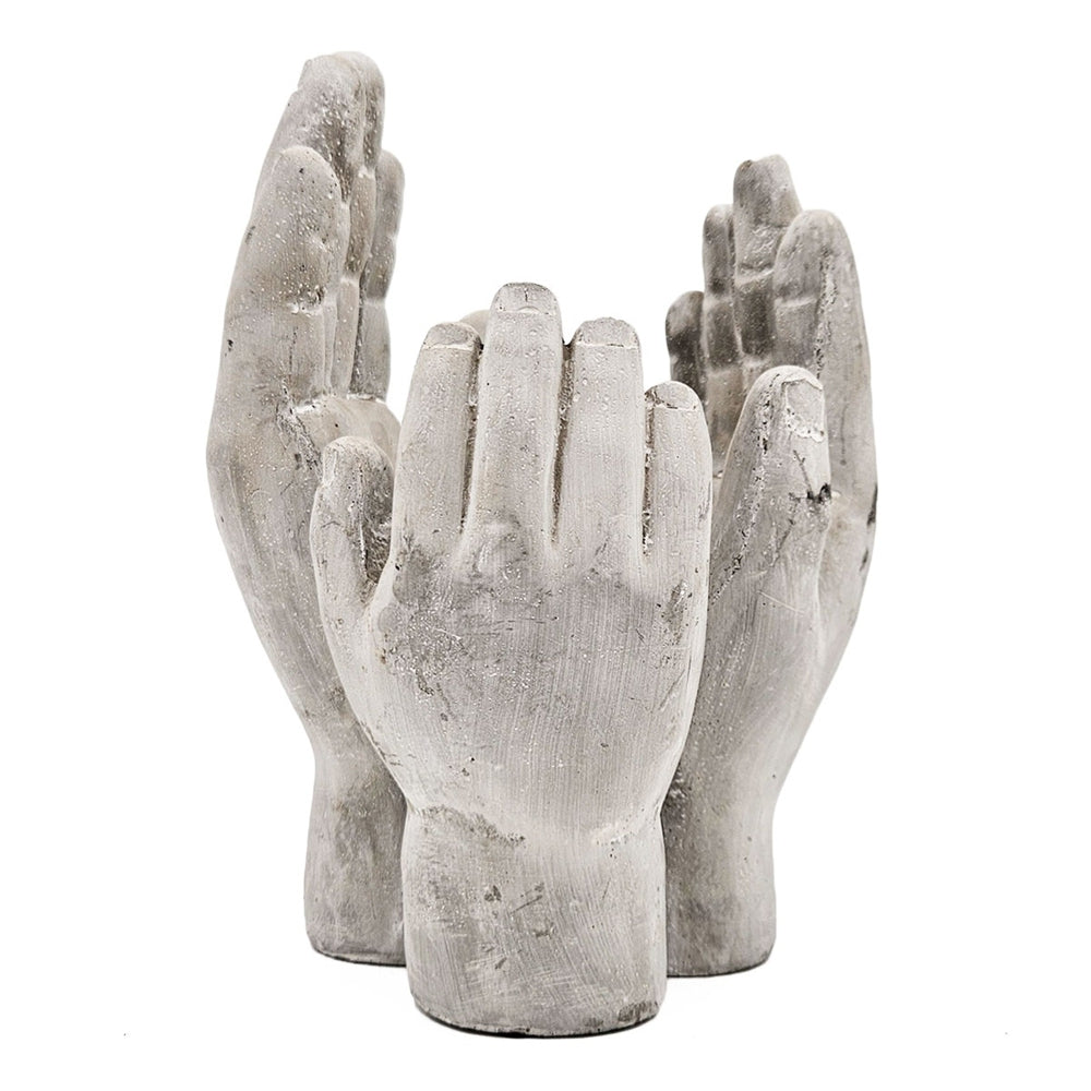 Buy farmhouse furniture Set of 2 Accepting Hands Accent 6x6x9 Inch Cement Hand Decor - Modern Cottage Farmhouse Furniture