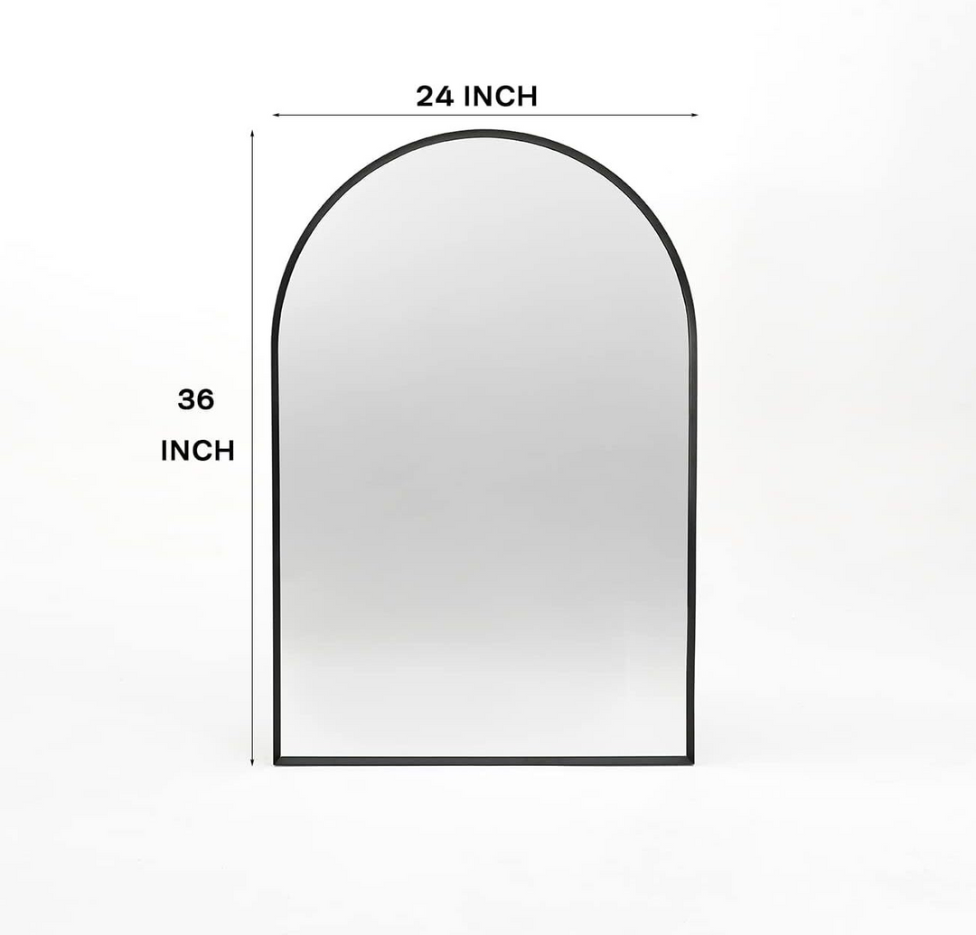 Buy farmhouse furniture Buy Best Farmhouse Arched Mirror | 24x36 Black Metal Framed Rustic Wall Mirror - Modern Cottage Farmhouse Furniture