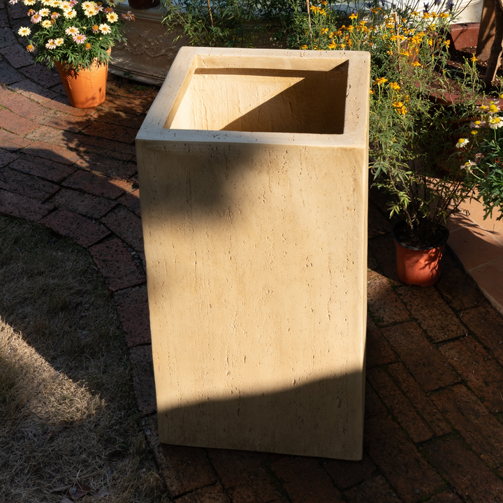 Buy farmhouse furniture MGO Handmade Planter Box with Travertine Finish - 27''H, Durable and Stylish - Modern Cottage Farmhouse Furniture