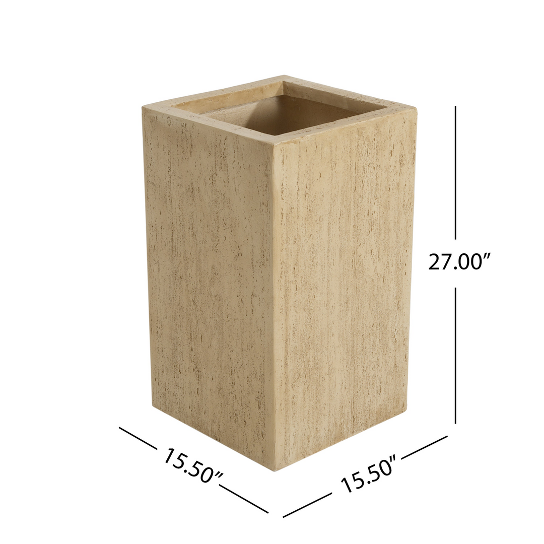 Buy farmhouse furniture MGO Handmade Planter Box with Travertine Finish - 27''H, Durable and Stylish - Modern Cottage Farmhouse Furniture