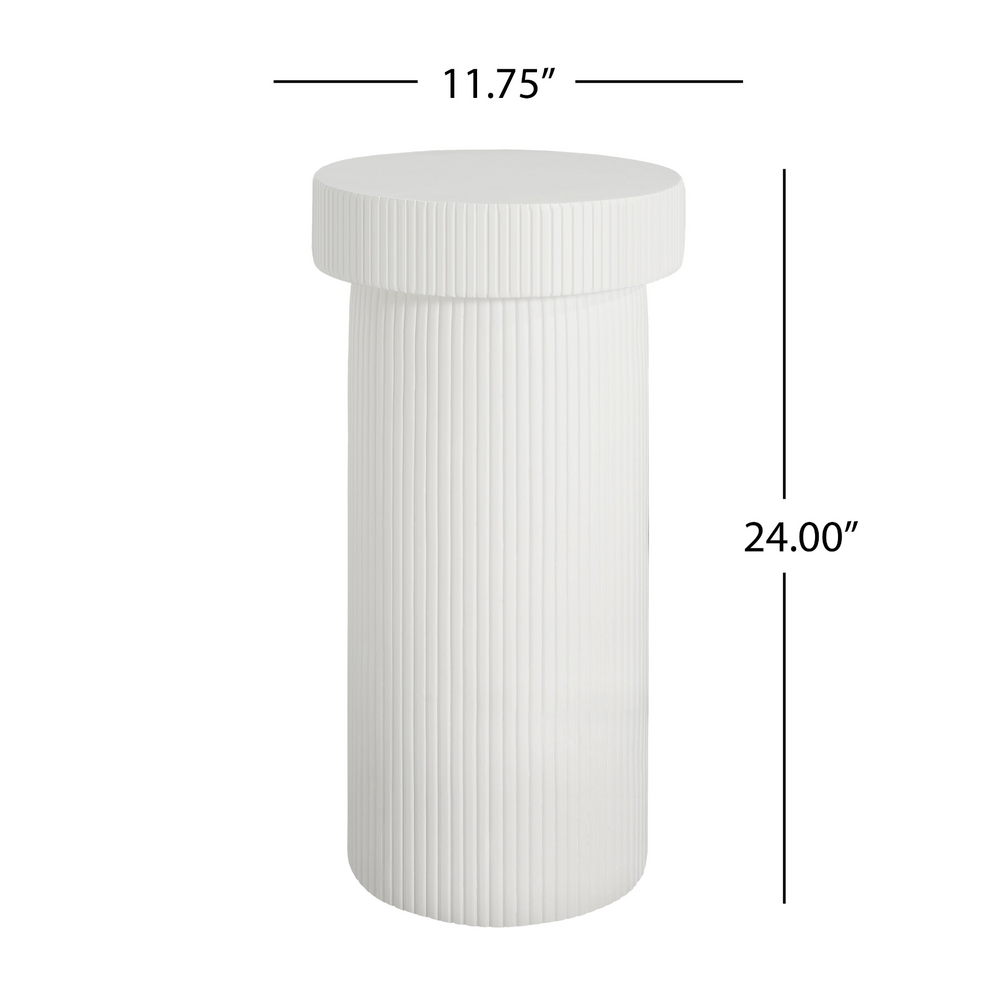 Buy farmhouse furniture White Mediterranean Farmhouse Column Plant Stand - Modern Cottage Farmhouse Furniture