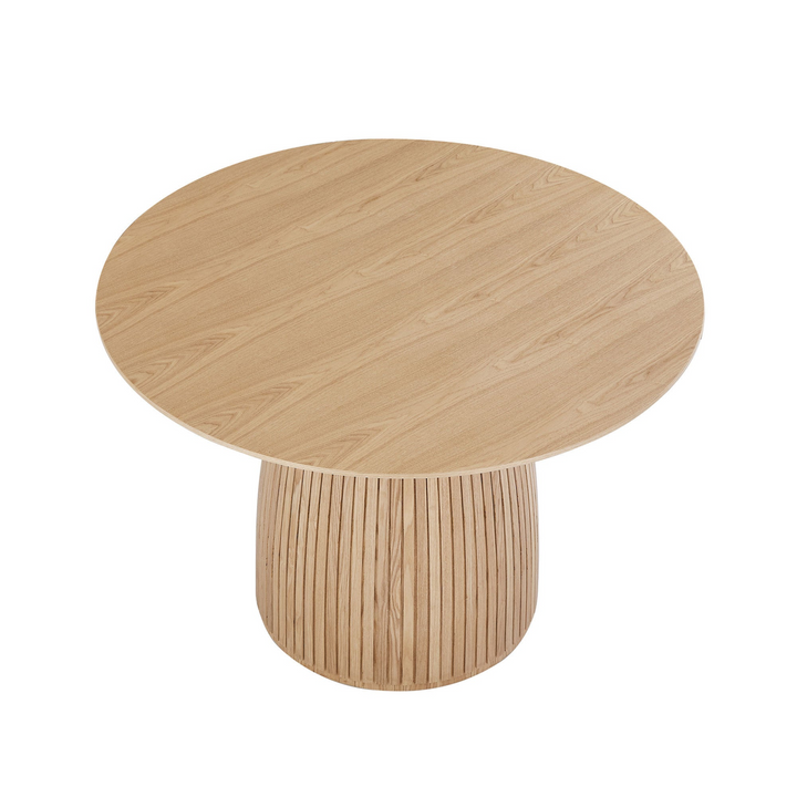 Round Dining Table Modern Wood Kitchen Table 47.24' Circular Tabletop for Leisure Coffee Table OAK. - Mediterranean Italian Contemporary Home Decor Furniture