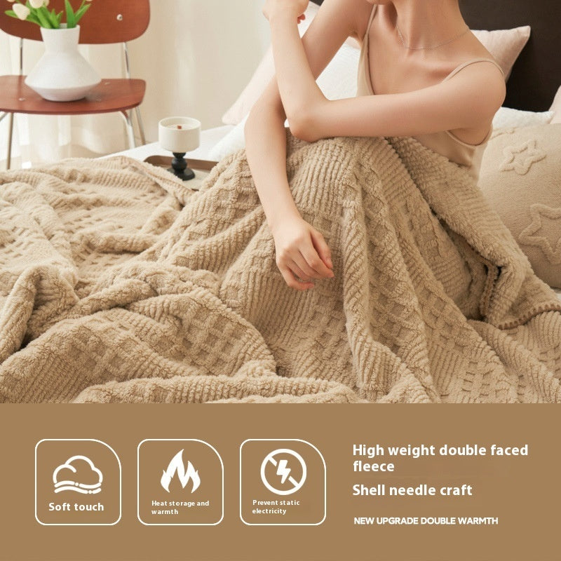 Buy farmhouse furniture Saddle Ridge | Beautiful Beige Modern Farmhouse Throw Blanket - Modern Cottage Farmhouse Furniture