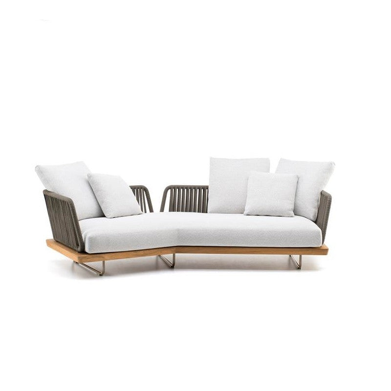 Aegean Sea Mediterranean Luxury Indoor Outdoor Teak Sofa - Mediterranean Tuscan Contemporary Home Decor Furniture