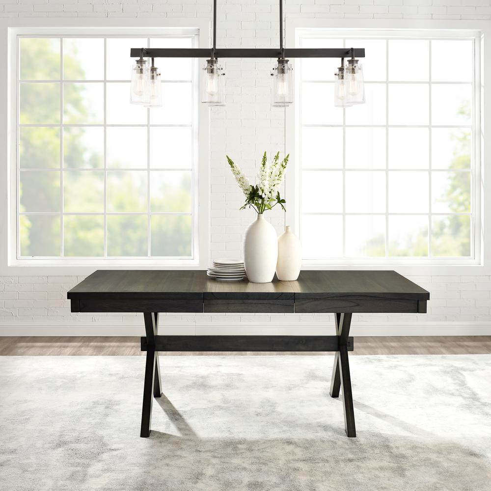 Hayden Dining Table - Modern Farmhouse Design with 18" Extension Leaf, Seats Up to 8 People, Sturdy Trestle Base - Mediterranean Italian Contemporary Home Decor Furniture