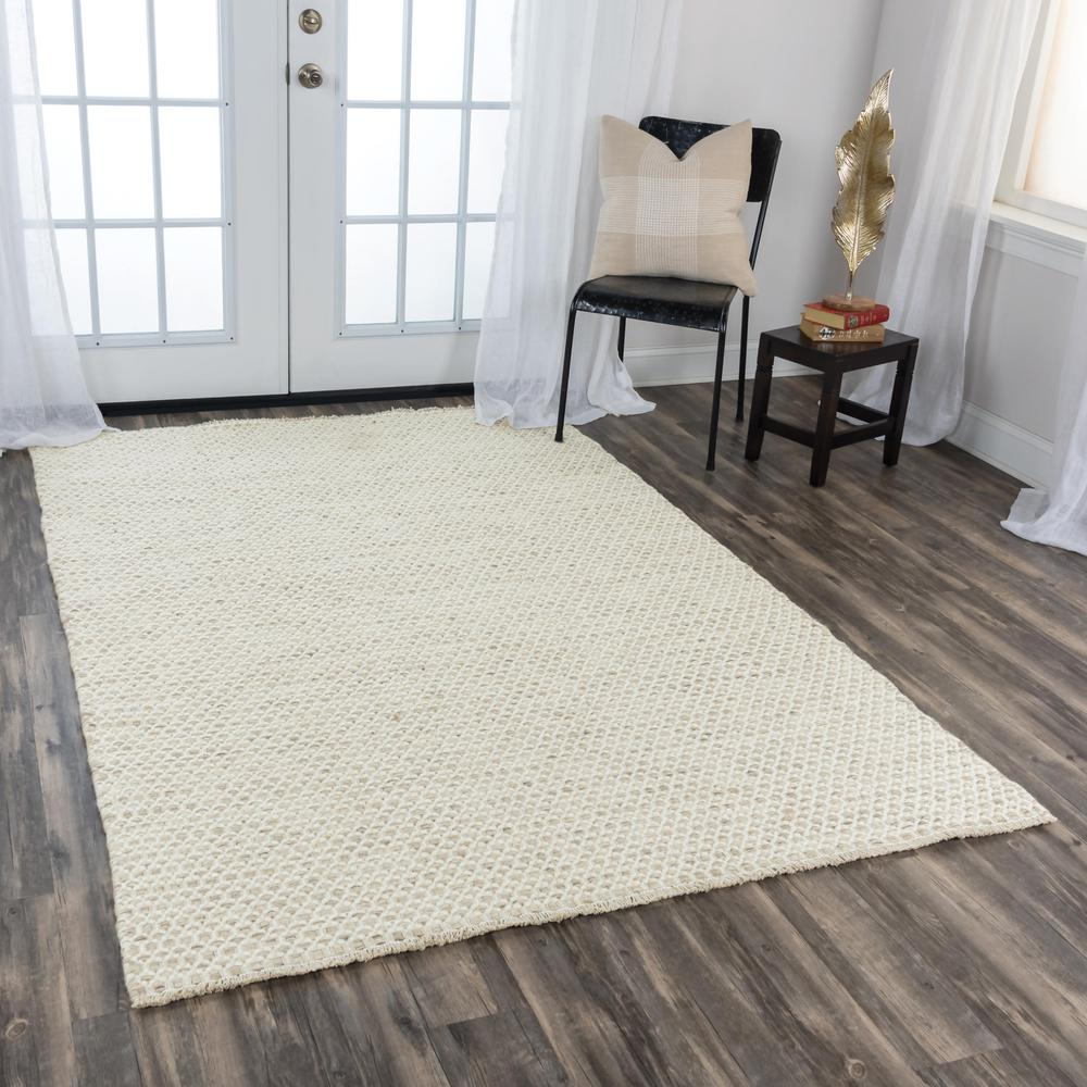 Buy farmhouse furniture Extra Large Modern Farmhouse Hand Woven Loop Pile Wool Rug, 8&