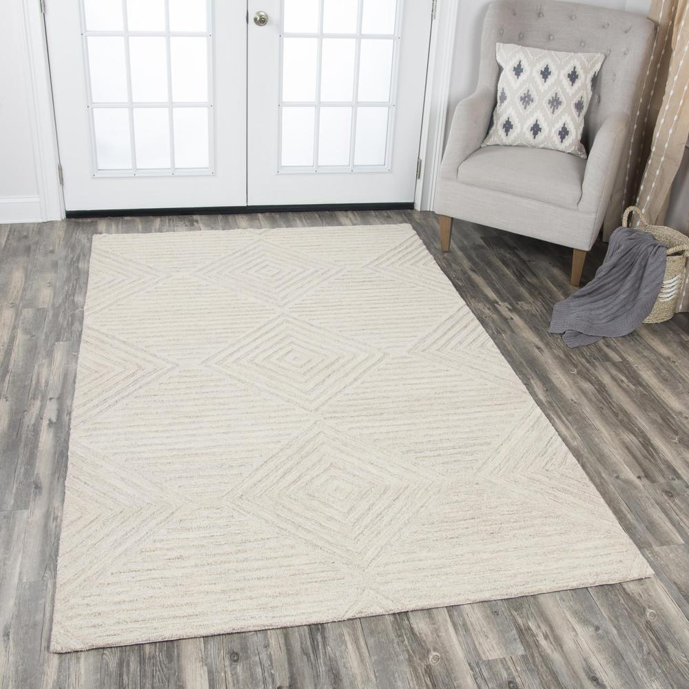 Buy farmhouse furniture Hand Tufted Cut &amp; Loop Pile Wool Rug, 9&