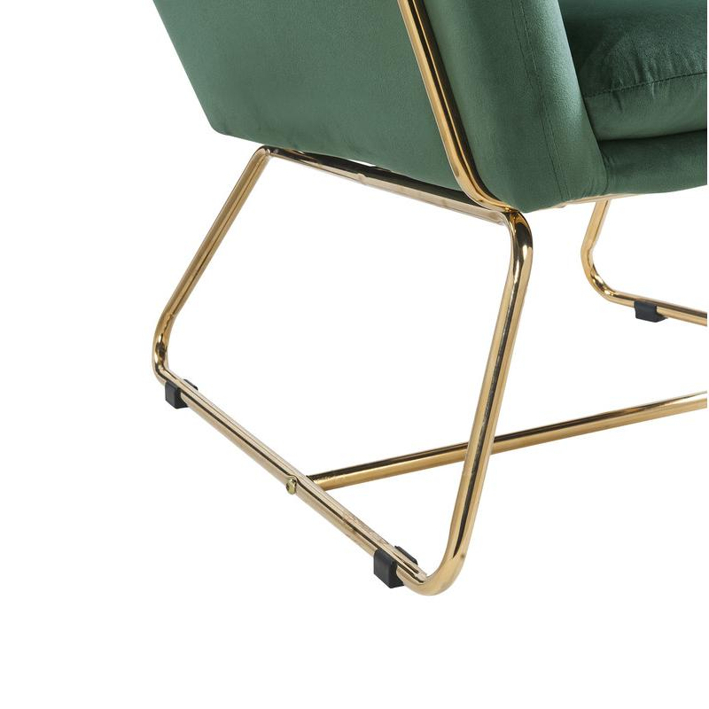Keira Metal Green Velvet Mediterranean Italian Accent Chair - Mediterranean Italian Contemporary Home Decor Furniture