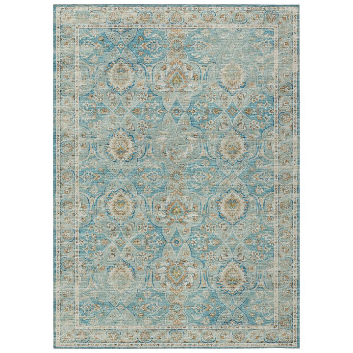 Large Mediterranean Farmhouse Washable 8' x 10' Area Rug - Mediterranean Italian Contemporary Home Decor Furniture
