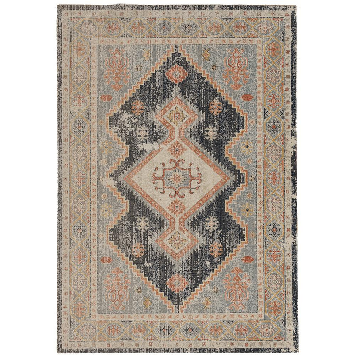 Valencia Mediterranean Contemporary Rust Vintage Distressed Rug - Mediterranean Italian Contemporary Home Decor Furniture