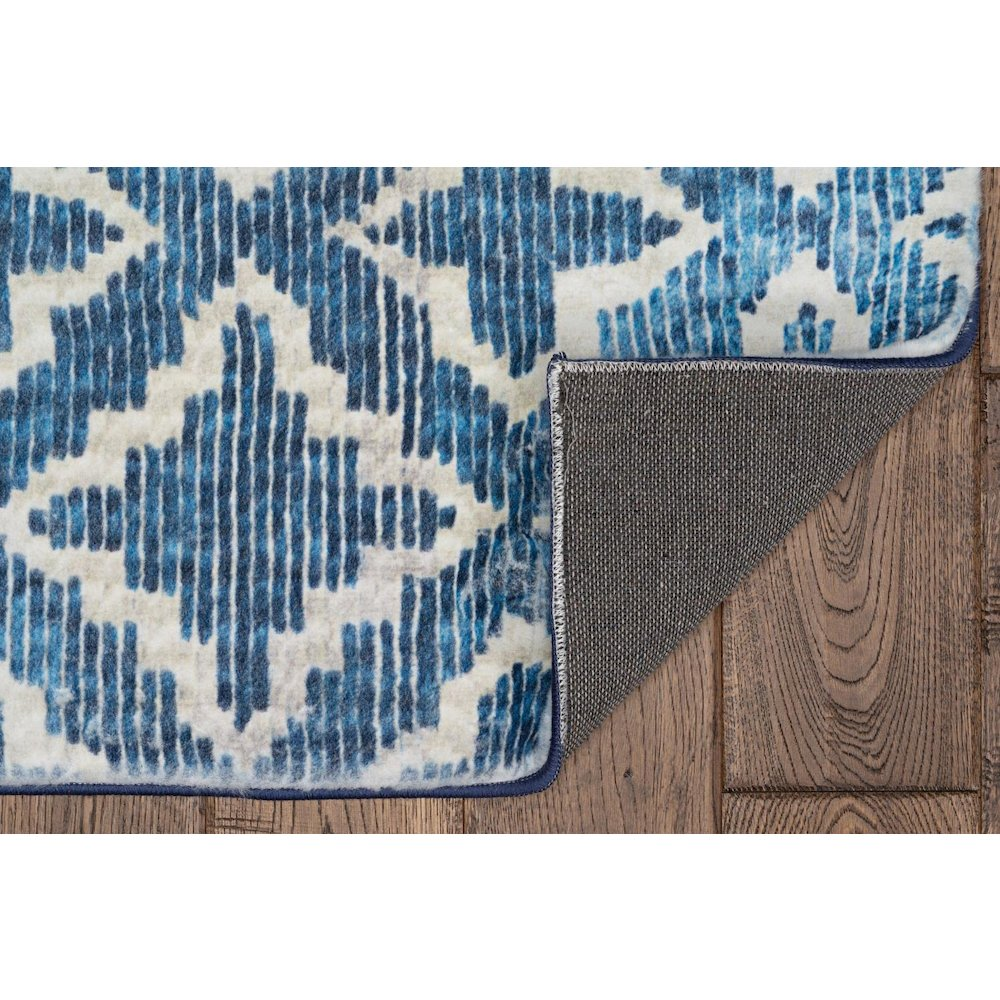 Azurea Greece Santorini Rabbit Linear Blue White 8x10 Rug - Mediterranean Italian Contemporary Home Decor Furniture