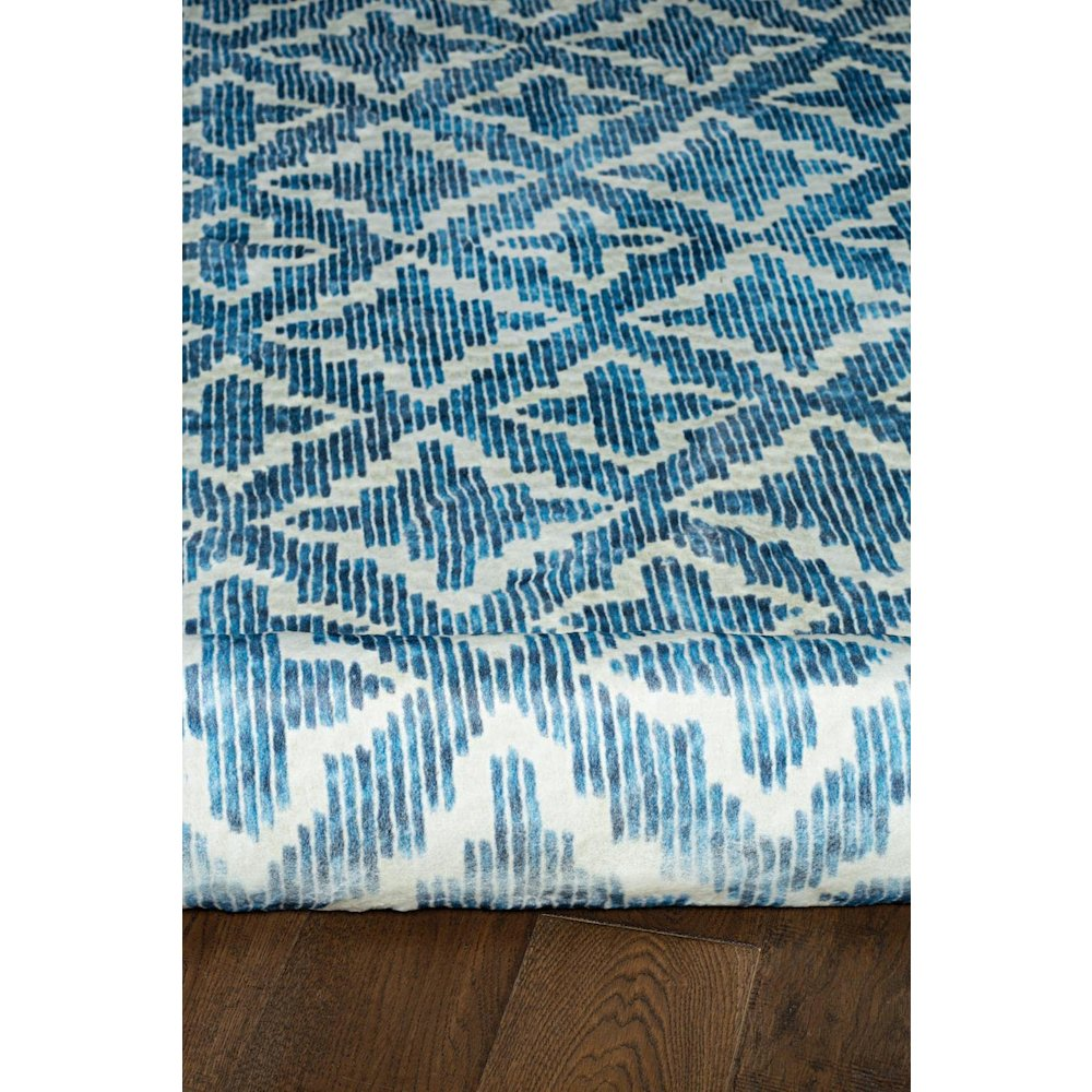 Azurea Greece Santorini Rabbit Linear Blue White 8x10 Rug - Mediterranean Italian Contemporary Home Decor Furniture