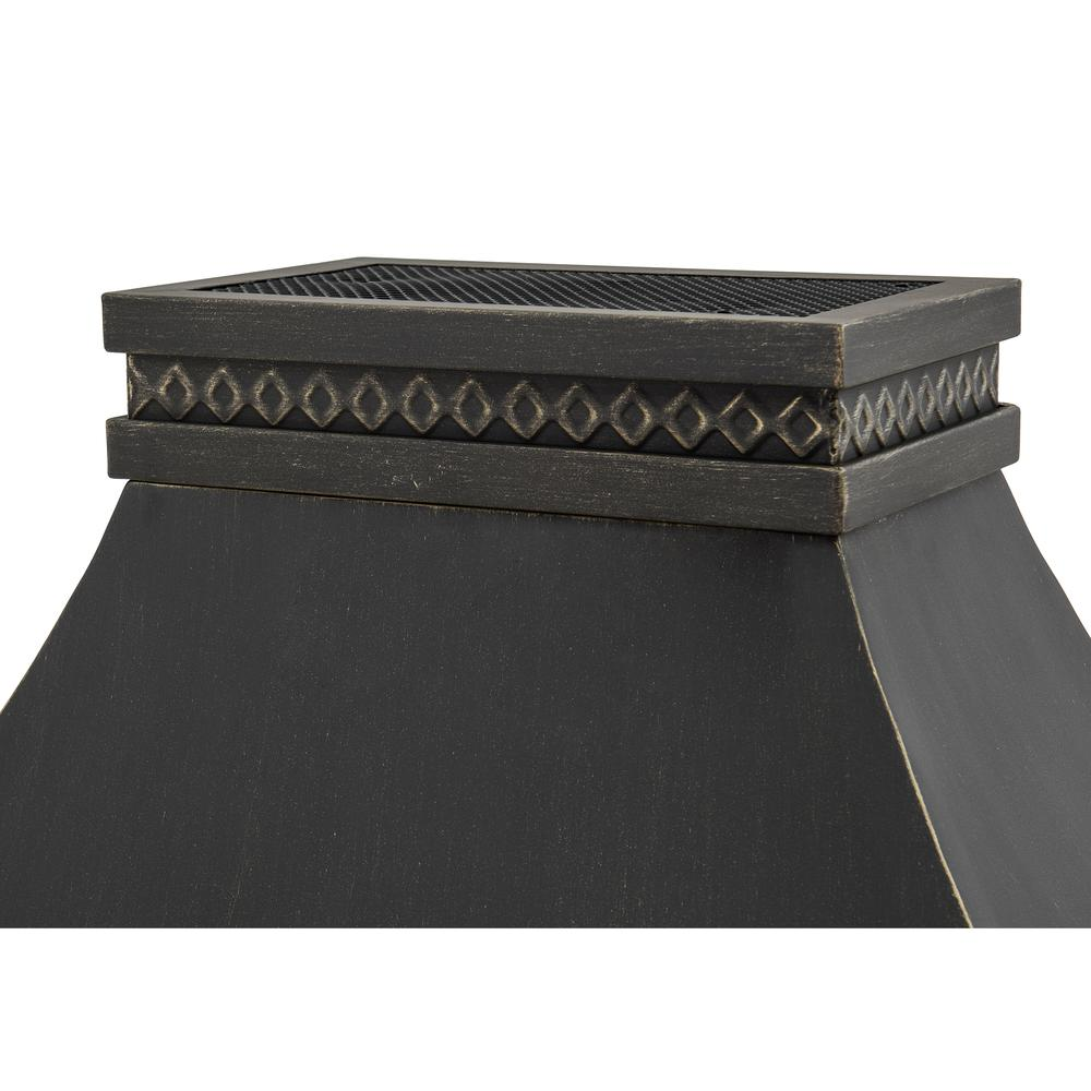 Buy farmhouse furniture Sunjoy Heirloom Slate Wood Burning Fireplace - Black - Modern Cottage Farmhouse Furniture