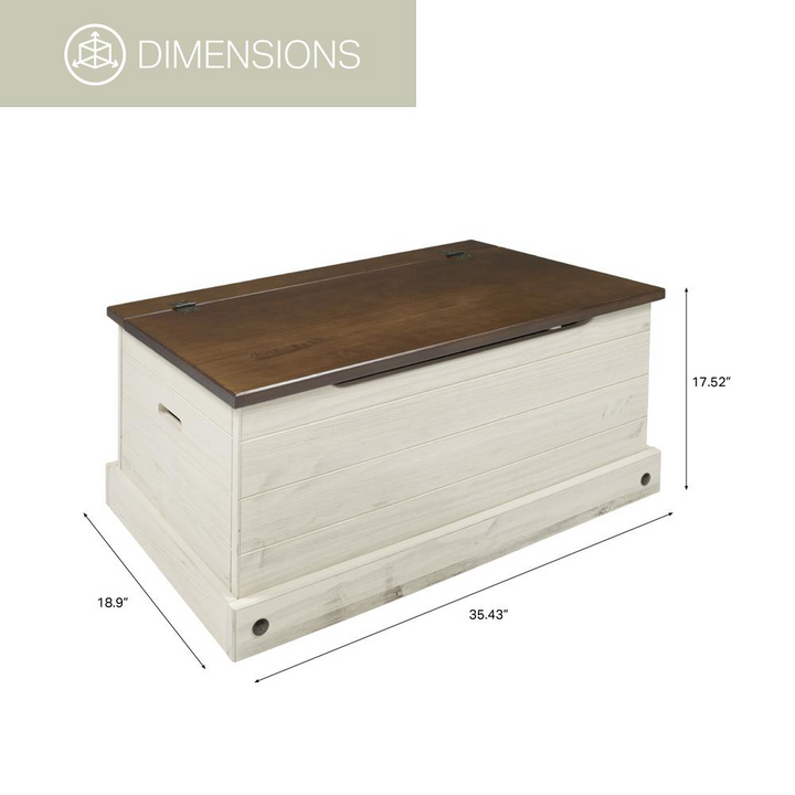 Buy farmhouse furniture Harper Farmhouse Storage Bench | Distressed White Pine Trunk Bench with Lid - Modern Cottage Farmhouse Furniture