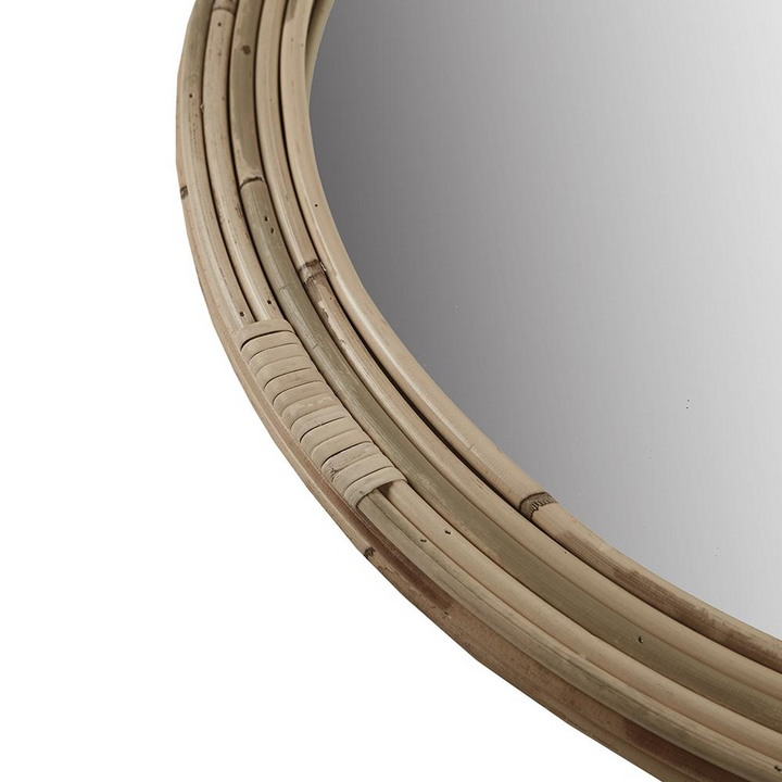 Buy farmhouse furniture Natural Rattan Round Wall Mirror - Modern Cottage Farmhouse Furniture
