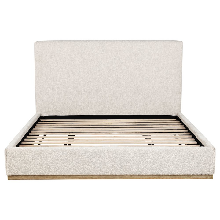 Buy farmhouse furniture Knox Upholstered EASTERN KING Panel Bed Cream - Modern Cottage Farmhouse Furniture