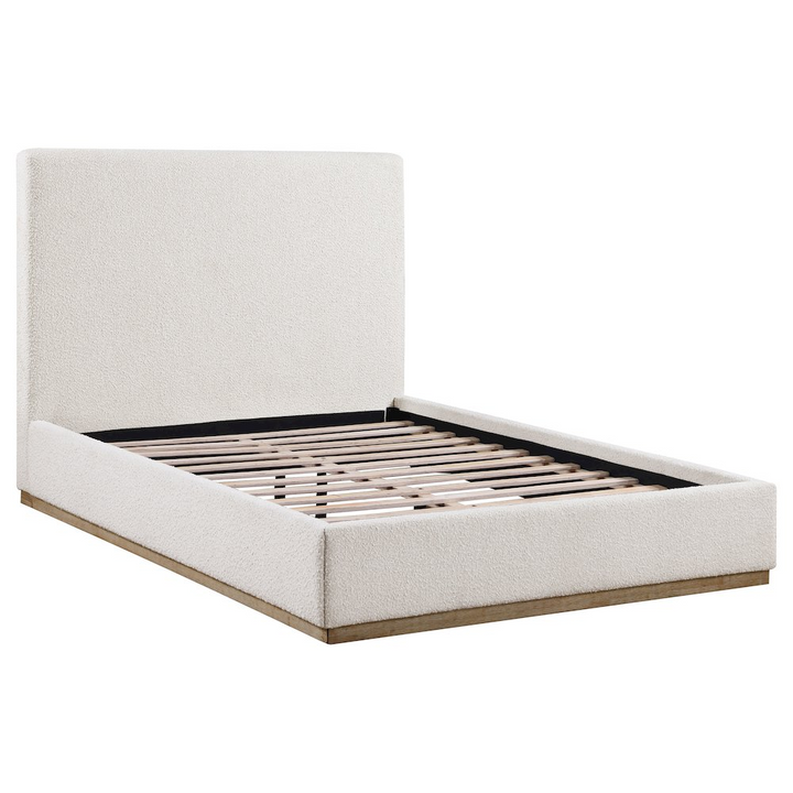 Buy farmhouse furniture Knox Upholstered Queen Mediterranean Farmhouse Panel Bed Cream - Modern Cottage Farmhouse Furniture