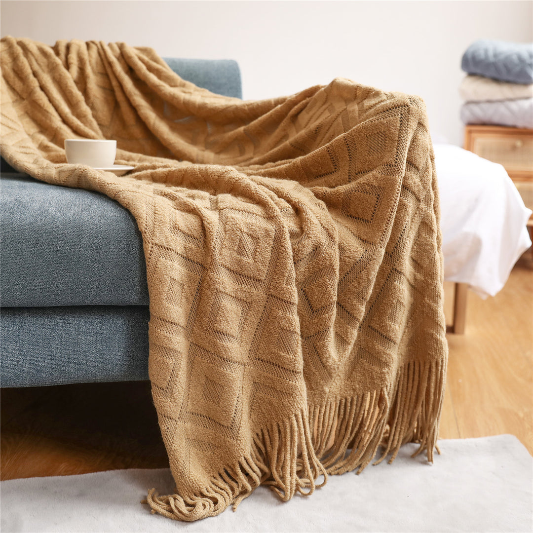 Buy farmhouse furniture Prairie Oak Collection | Modern Farmhouse Textured Cottage Throw Blanket - Modern Cottage Farmhouse Furniture