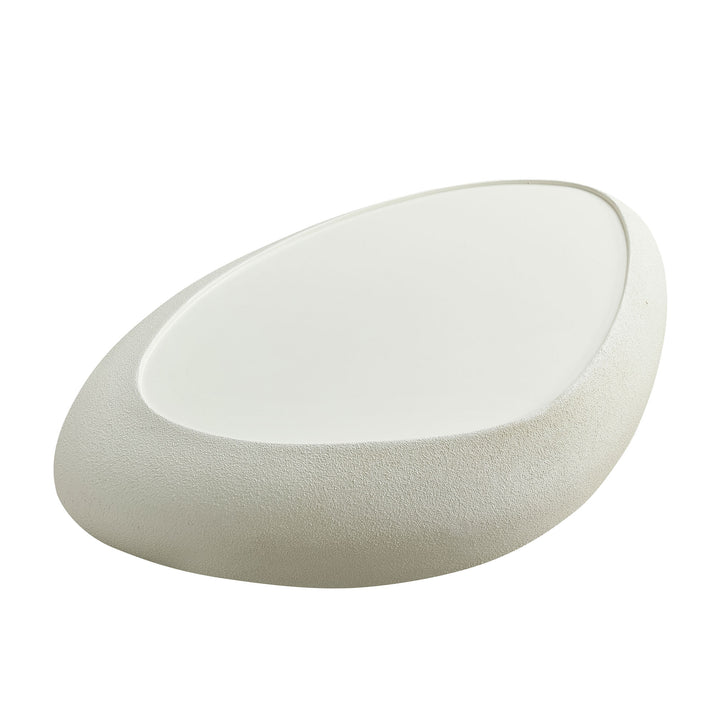 Buy farmhouse furniture Opaline Stone Coffee Table | Modern Minimalist Oval Fiberglass | Farmhouse Living Room - Modern Cottage Farmhouse Furniture