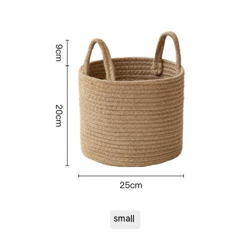 Torre Melissa | Large Jute Mediterranean Farmhouse Hand-woven Cotton Basket - Mediterranean Italian Contemporary Home Decor Furniture