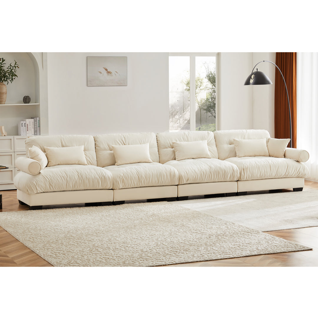 Bone & Beam • White Modern Cottage American Farmhouse Style Sofa Couch - Mediterranean Italian Contemporary Home Decor Furniture