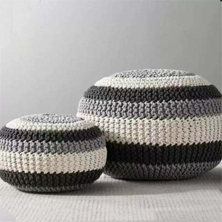 Handwoven Artisan Modern Round Simple Round Ottoman