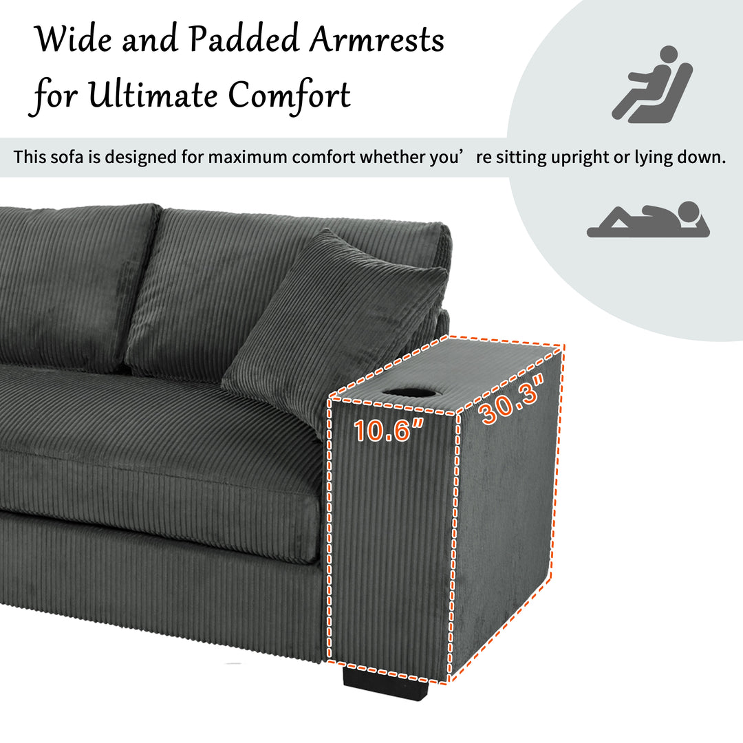 Slate Barn • Grey Modern Cottage American Farmhouse Style Sofa Couch - Mediterranean Italian Contemporary Home Decor Furniture