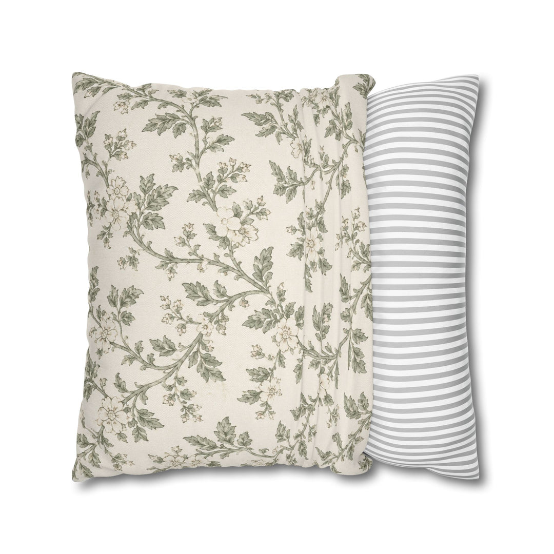 Cream &amp; Sage Floral Pillowcase By. Artisan Blooms