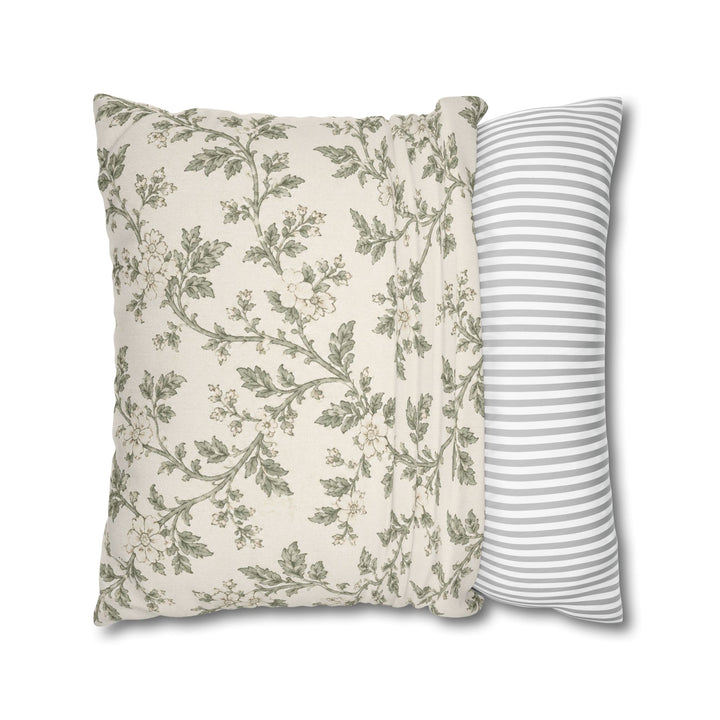 Cream &amp; Sage Floral Pillowcase By. Artisan Blooms