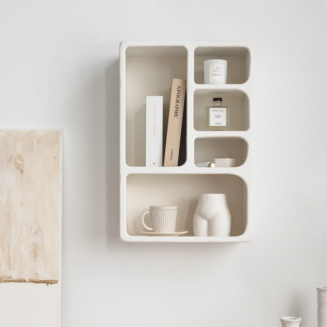 Santorini Mediterranean Contemporary Wall Storage Floating Shelve - Mediterranean Tuscan Contemporary Home Decor Furniture