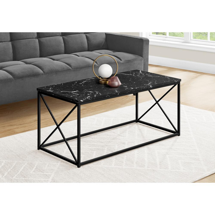 Boho Aesthetic COFFEE TABLE BLACK MARBLE / BLACK METAL | Biophilic Design Airbnb Decor Furniture 