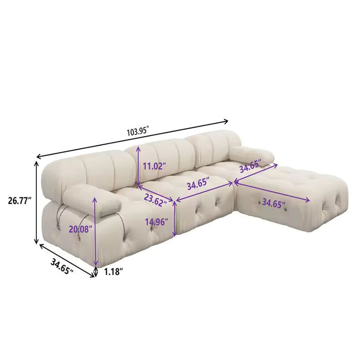 Buy farmhouse furniture White Boucle European Farmhouse Style Sofa Couch Sectional Daybed - Modern Cottage Farmhouse Furniture