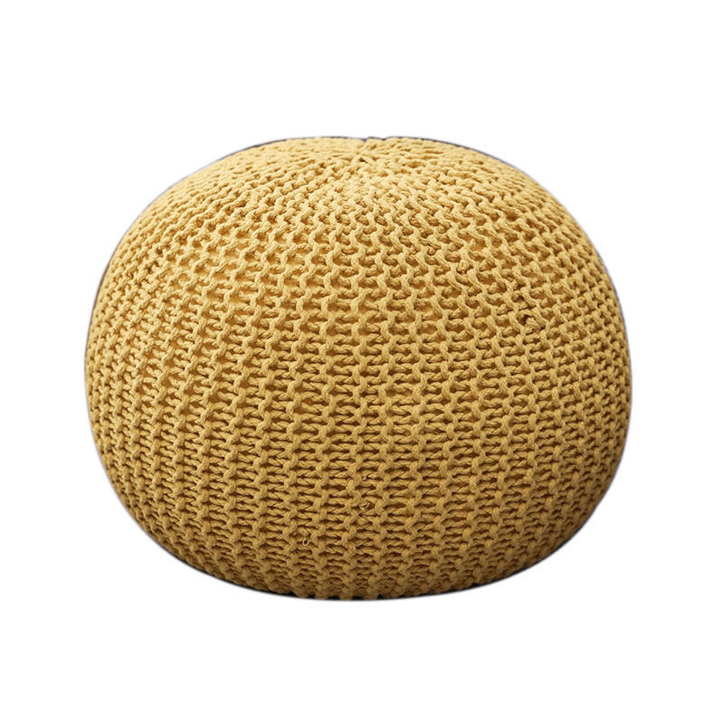 Handwoven Artisan Modern Round Simple Round Ottoman