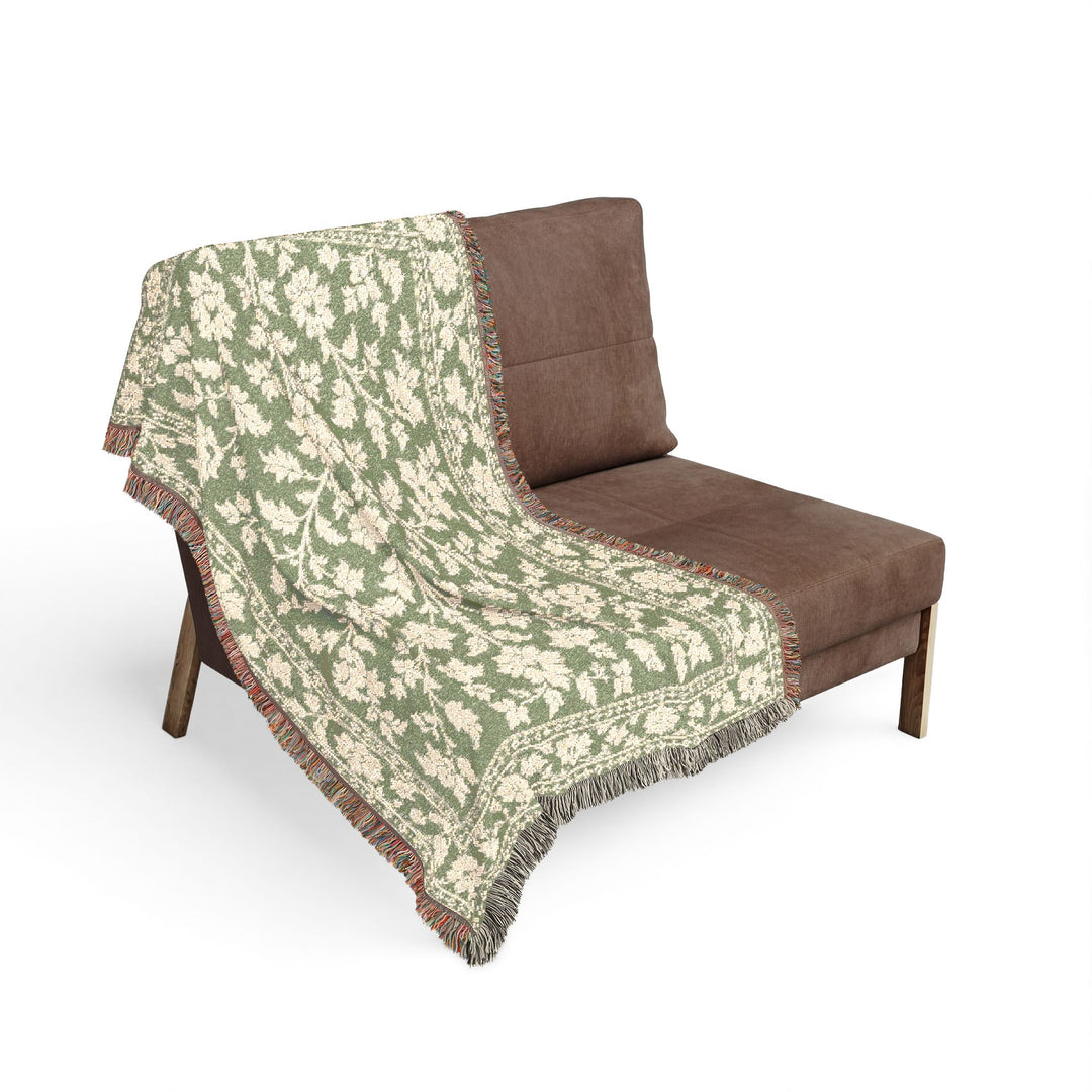 Buy farmhouse furniture Cream Lily Cove Sage &amp; Cream Woven Blanket By. Artisan Blooms - Modern Cottage Farmhouse Furniture