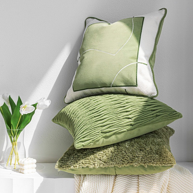 Chloeros | Green Textured Mediterranean Sofa Throw Pillows