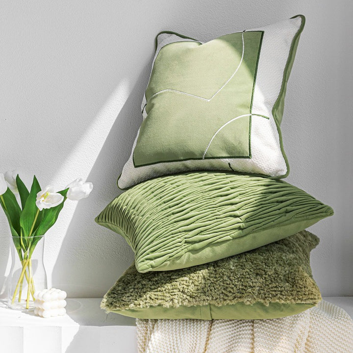 Chloeros | Green Textured Mediterranean Sofa Throw Pillows