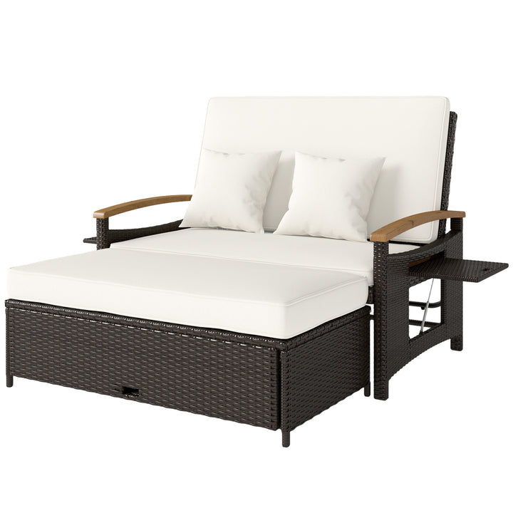 Buy farmhouse furniture Rattan Beige Modern Cottage Farmhouse Style Sofa Couch Sectional Daybed Outdoor Daybed - Modern Cottage Farmhouse Furniture
