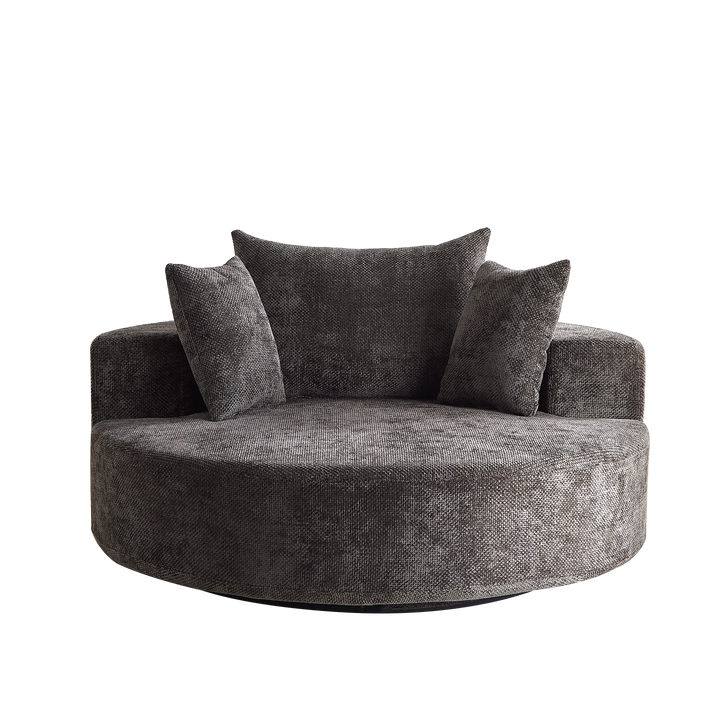 Buy farmhouse furniture Scarlett Round Swivel Sofa Daybed | Chenille Circle Chair | Farmhouse Living Room Statement Piece - Modern Cottage Farmhouse Furniture