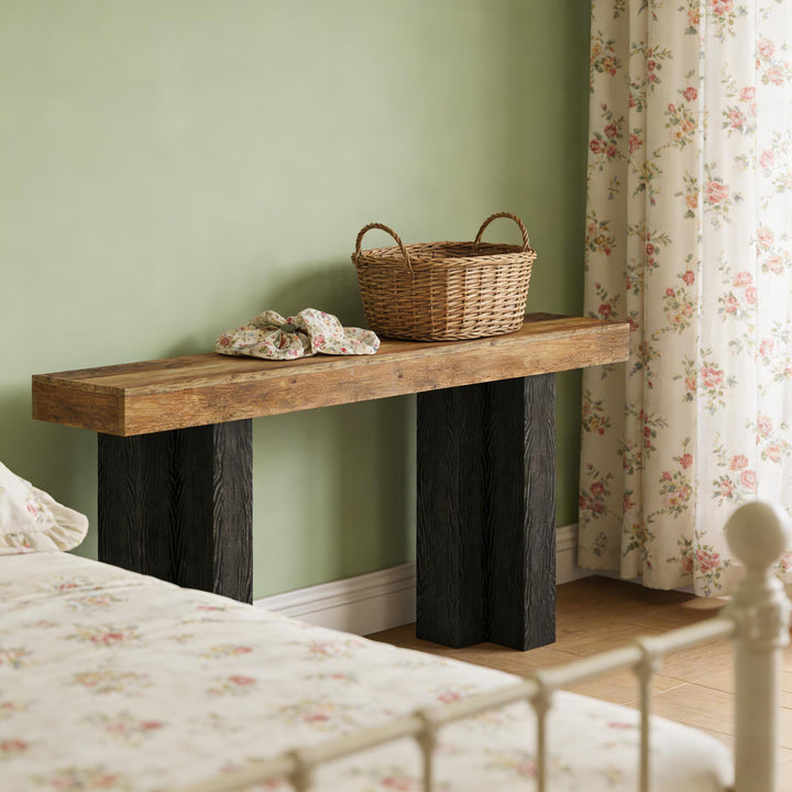 Buy farmhouse furniture Black Brown Modern Cottage Farmhouse Style Foyer Entryway Table - Modern Cottage Farmhouse Furniture