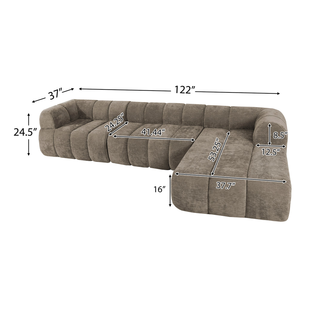 Buy farmhouse furniture Parefeuille • Beige Large Modern Cottage Farmhouse Style Sofa Sectional Couch - Modern Cottage Farmhouse Furniture