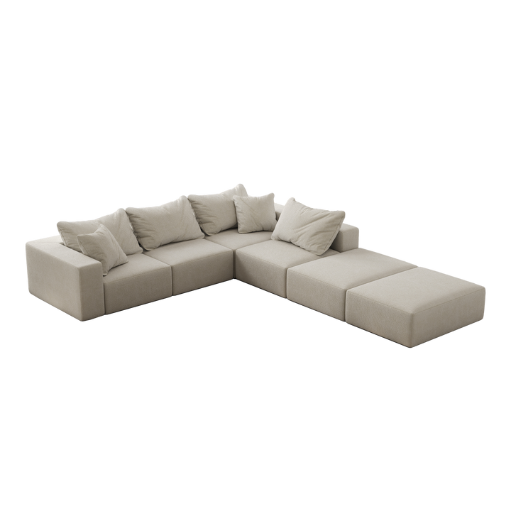 Modern Farmhouse Upholstered L Shaped Sectional