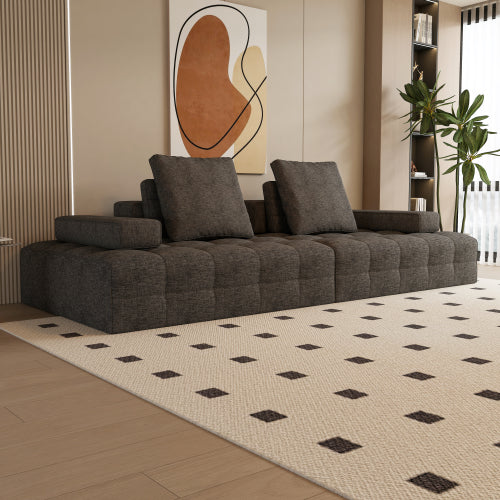 Modern Luxury Grey Modular Sofa - Mediterranean Tuscan Contemporary Home Decor Furniture