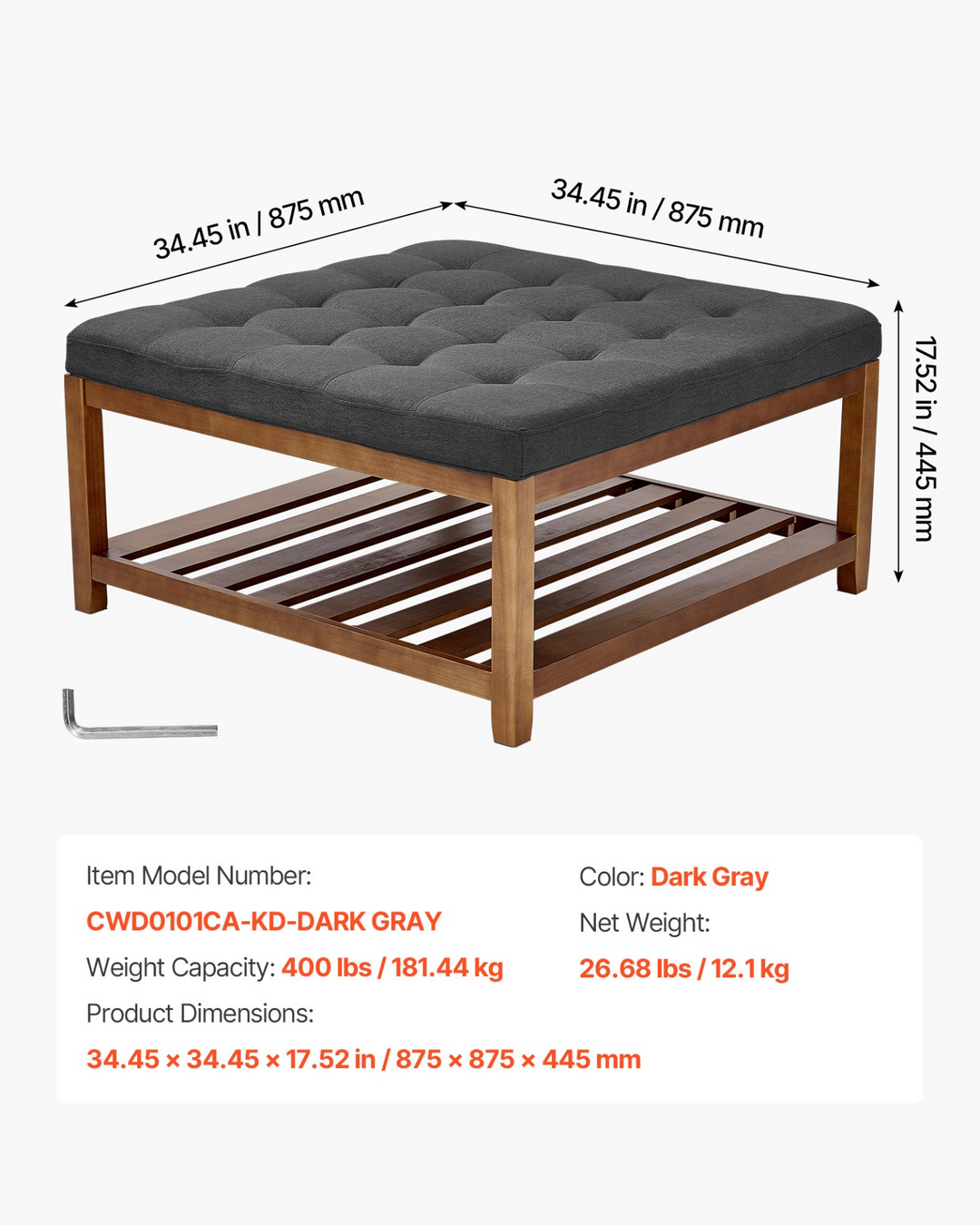 Large Square Contemporary Luxury Tufted Ottoman Coffee Table - Mediterranean Italian Contemporary Home Decor Furniture