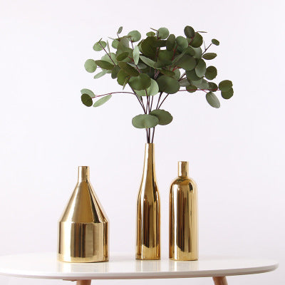 Le Locri | Modern Mediterranean Gold Luxury Vase - Mediterranean Italian Contemporary Home Decor Furniture