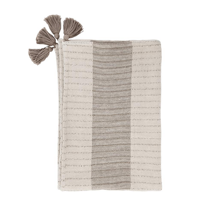 Boho Aesthetic Kamia 50"x70" Throw Blanket, Sandy Beige | Biophilic Design Airbnb Decor Furniture 