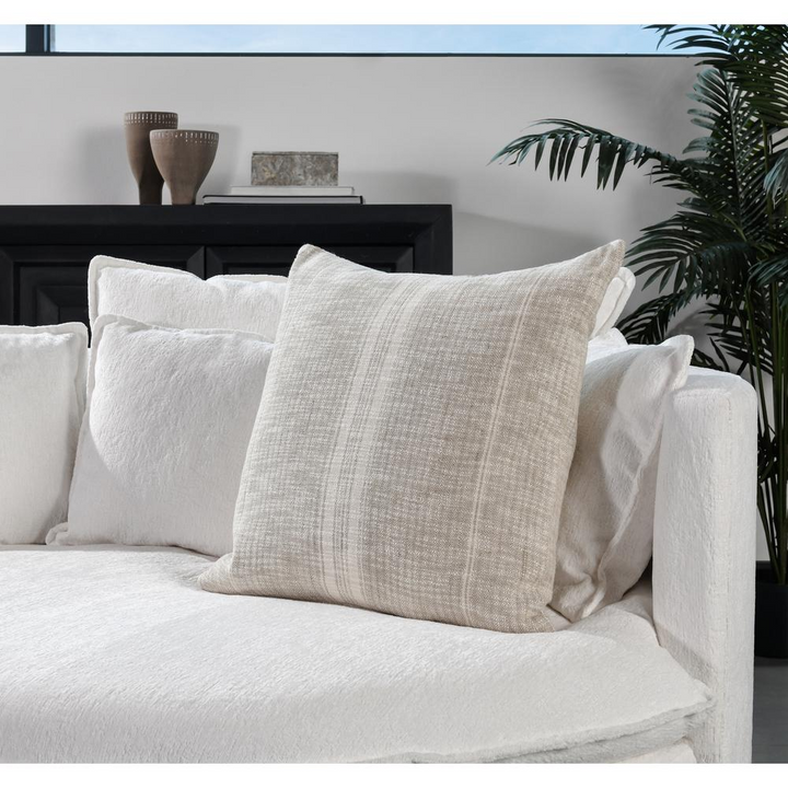 Boho Aesthetic Tia 22" Square Throw Pillow, Natural Ivory | Biophilic Design Airbnb Decor Furniture 