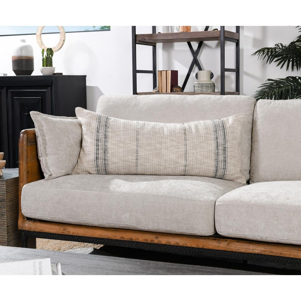 Boho Aesthetic Tia 16"x36" Throw Pillow, Natural Black | Biophilic Design Airbnb Decor Furniture 