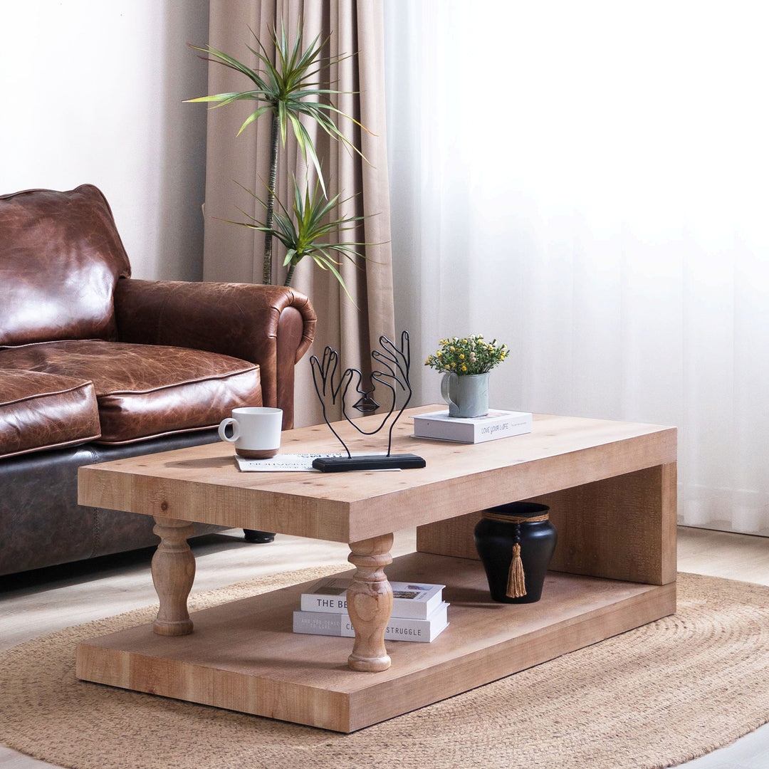 Buy farmhouse furniture Lily | Rustic Wood Farmhouse Coffee Table - Modern Cottage Farmhouse Furniture
