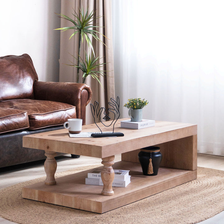 Buy farmhouse furniture Lily | Rustic Wood Farmhouse Coffee Table - Modern Cottage Farmhouse Furniture